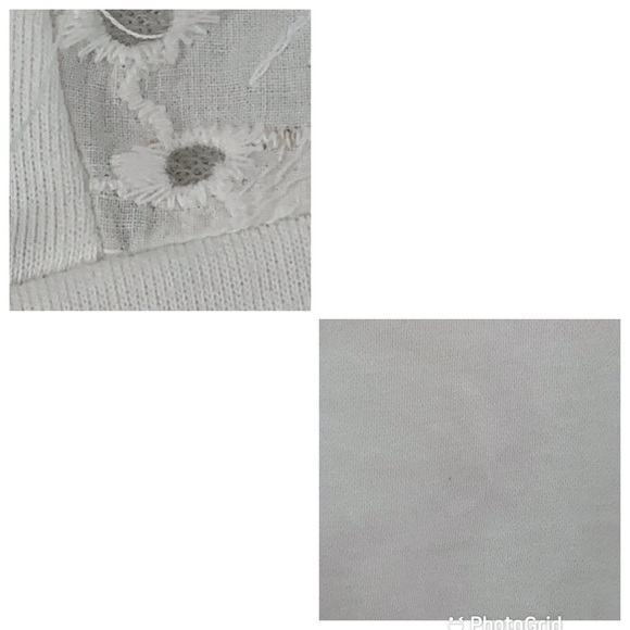 Gabby Isabella White Short Sleeve Eyelet Lace Front Top, Small/Medium - Picture 15 of 16
